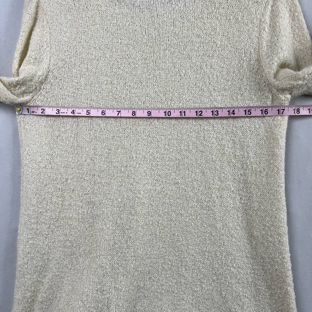 Kensie Sweater Womens Medium Pullover Textured Fringed Trim Long Sleeve - Picture 9 of 14